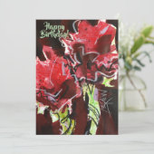 Zwei rote Blume Crayon Resist von Larry Lerew Karte (Stehend Vorderseite)