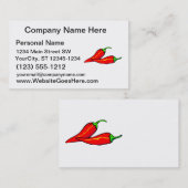 Zwei rote Chili-Paprikaschoten auf Seite Visitenkarte (Vorne/Hinten)