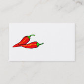 Zwei rote Chili-Paprikaschoten auf Seite Visitenkarte (Rückseite)