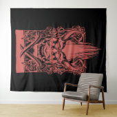 Zwei rote Dämonen mit Schwertern Wandteppich (Beispiel (Horizontal))