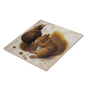 Zwei Rote Eichhörnchen (von Albrecht Dürer) Fliese (Seite)