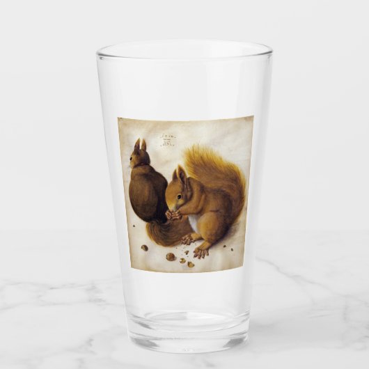 Zwei Rote Eichhörnchen (von Albrecht Dürer) Glas (Vorderseite)