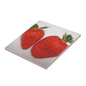 Zwei rote Erdbeeren Fliese (Seite)