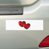 Zwei rote Herzen Autoaufkleber (Auf Auto)