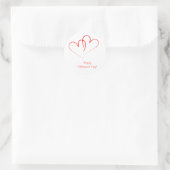 Zwei rote Herzen - Glücklicher Valentinstag! Runder Aufkleber (Tasche)