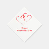 Zwei rote Herzen - Glücklicher Valentinstag! Serviette (Ecke)