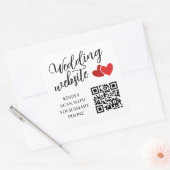Zwei rote Herzen Hochzeits-Website QR-Code Quadratischer Aufkleber (Umschlag)