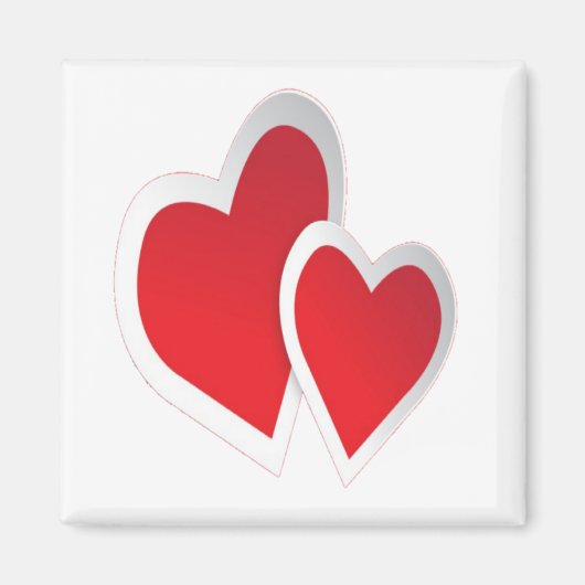 Zwei rote Herzen Magnet (Vorne)