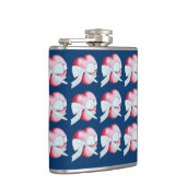 zwei rote Herzen mit weißem Bandbogen Flachmann (Rechts)