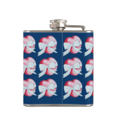 zwei rote Herzen mit weißem Bandbogen Flachmann (Rückseite)