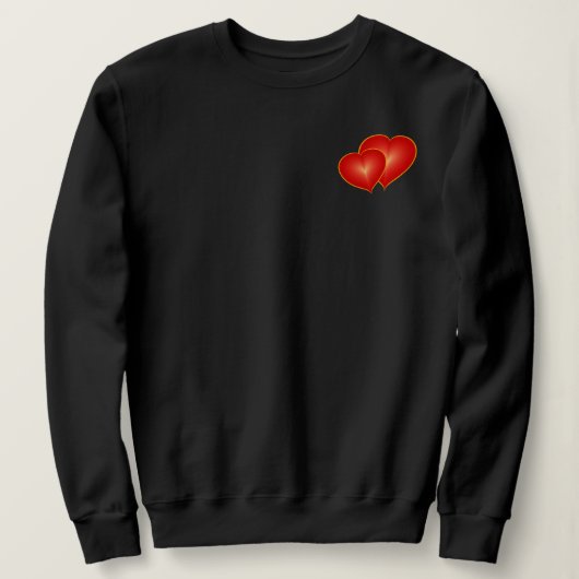Zwei rote Herzen, moderne digitale Kunst Grafik Sweatshirt (Design vorne)
