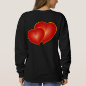 Zwei rote Herzen, moderne digitale Kunst Grafik Sweatshirt (Rückseite)
