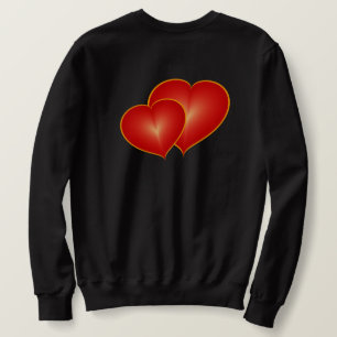 Zwei rote Herzen, moderne digitale Kunstgrafik Sweatshirt