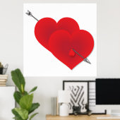 Zwei rote Herzen Poster (Heimbüro)
