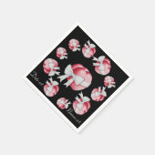 zwei rote Herzen verbunden mit weißem Bogen Design Serviette (Ecke)