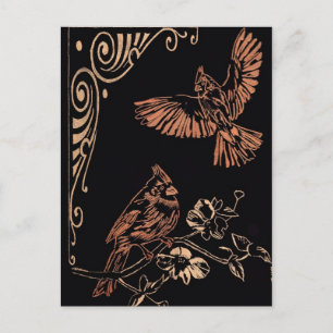 Zwei rote Kardinäle Postkarte