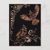 Zwei rote Kardinäle Postkarte (Vorderseite)