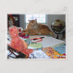 Zwei rote Katzen Postkarte