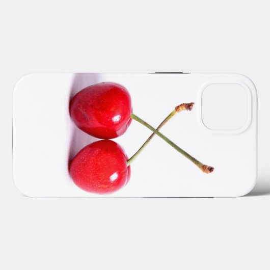 Zwei rote Kirschen auf Weiß Case-Mate iPhone Hülle (Rückseite (Horizontal))