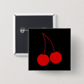 Zwei rote Kirschen Button (Vorne & Hinten)