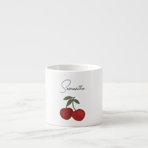 Zwei rote Kirschen Illustration   Süße Obstkunst  Espressotasse