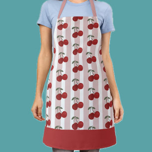 Zwei rote Kirschen Illustration Süße Obstkunst Schürze