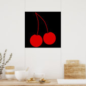 Zwei rote Kirschen. Poster (Küche)