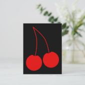 Zwei rote Kirschen. Postkarte (Stehend Vorderseite)