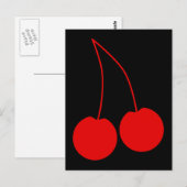 Zwei rote Kirschen. Postkarte (Vorne/Hinten)