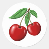 Zwei rote Kirschen Runder Aufkleber (Vorderseite)