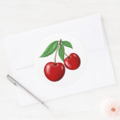 Zwei rote Kirschen Runder Aufkleber (Umschlag)