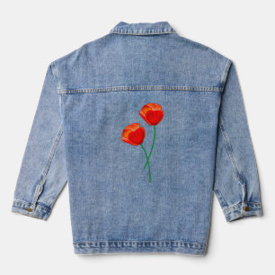 Zwei Rote Mohn-Blume Jeansjacke