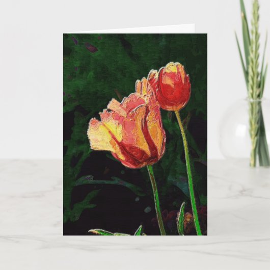 Zwei rote Papageien Karte (Vorderseite)