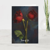 Zwei Rote Rosen Liebe Karte (Vorderseite)