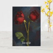 Zwei Rote Rosen Liebe Karte (Gelbe Blume)