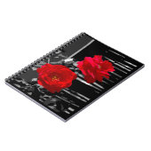 ZWEI ROTE ROSEN NOTIZBLOCK (Linke Seite)