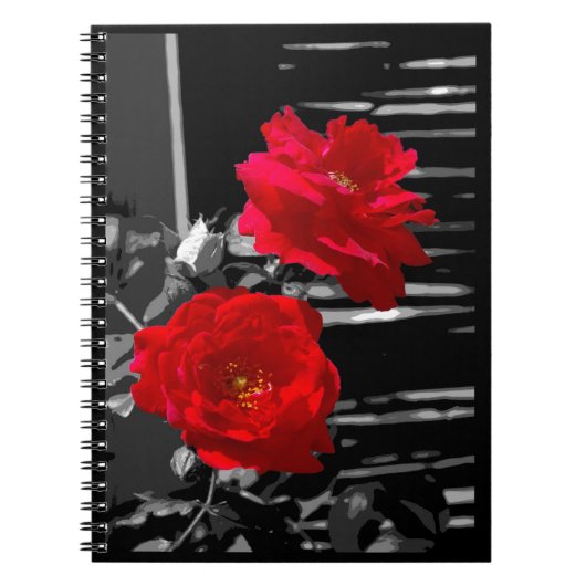 ZWEI ROTE ROSEN NOTIZBLOCK (Vorderseite)