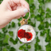 Zwei Rote Rosen Schlüsselanhänger (Hand)