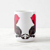 Zwei Rote Rosen Touch in der Mitte Kaffeetasse (Mittel)