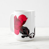 Zwei Rote Rosen Touch in der Mitte Kaffeetasse (Vorderseite Links)