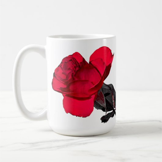 Zwei Rote Rosen Touch in der Mitte Kaffeetasse (Links)