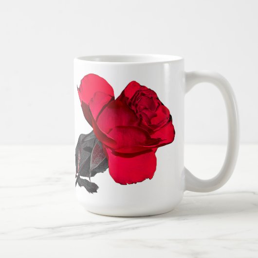 Zwei Rote Rosen Touch in der Mitte Kaffeetasse (Rechts)