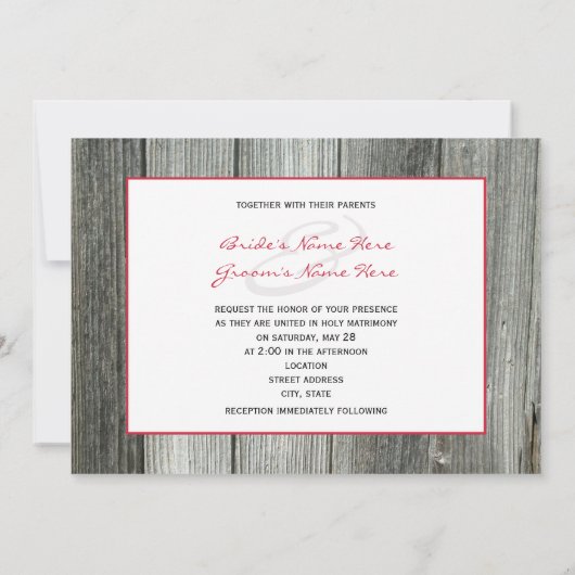 Zwei Rote Rosen und Einladung zum Hochzeitsfeiern (Rückseite)