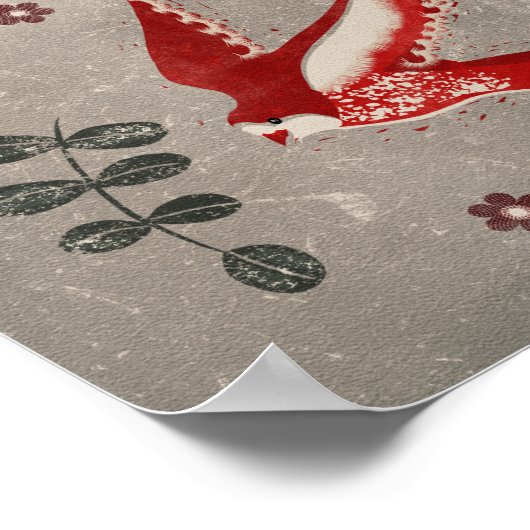 Zwei rote Schwalben Poster (Ecke)