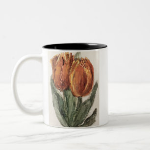 Zwei Rote Tulips von Sientje Mesdag-van Houten Zweifarbige Tasse