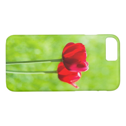 Zwei rote TulpenBlume Case-Mate iPhone Hülle (Rückseite (Horizontal))
