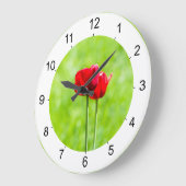 Zwei rote TulpenBlume Große Wanduhr (Winkel)