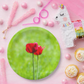 Zwei rote TulpenBlume Pappteller (Party)