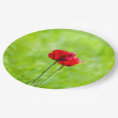 Zwei rote TulpenBlume Pappteller (Schrägansicht)