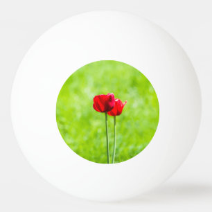 Zwei rote TulpenBlume Tischtennisball